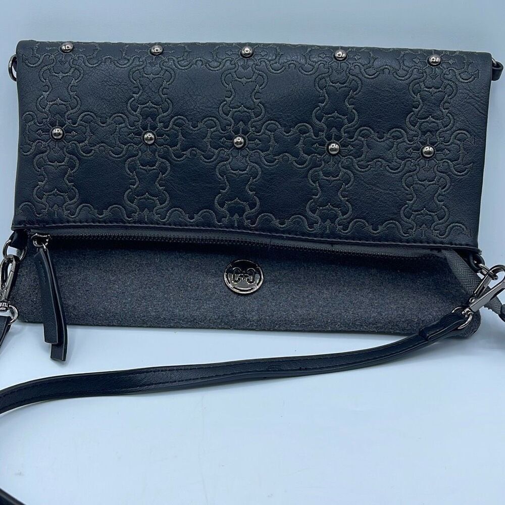 Coco + Carmen studded vegan leather crossbody bag edgy wool embroidered studded